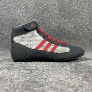 Adidas HVC 2 GZ8453 Men's Size 5 Gray White Red Wrestling Shoes Used